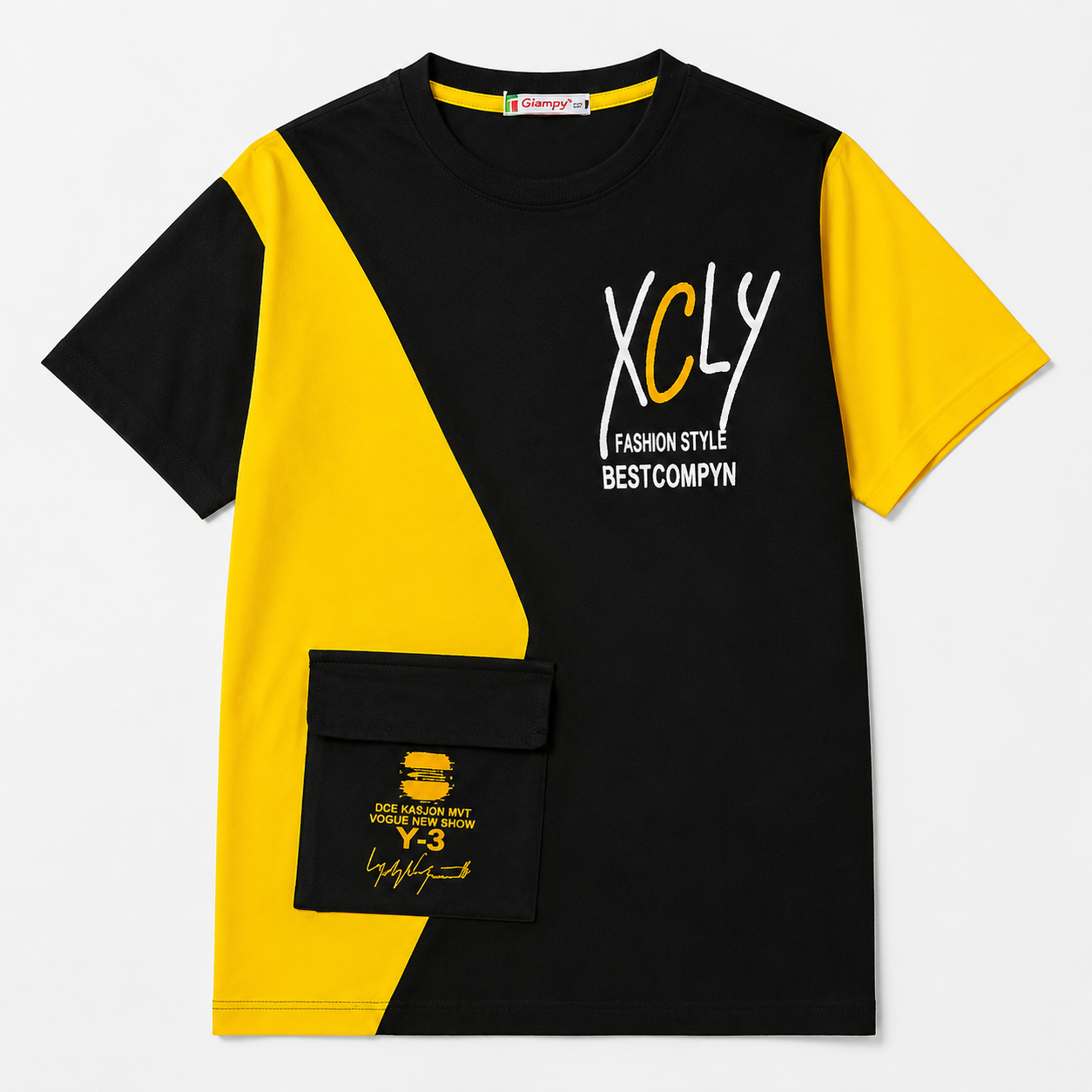 تیشرت پسرانه دو رنگ طرح XCLY مدل Y-3 (نخ‌پنبه با چاپ زول)