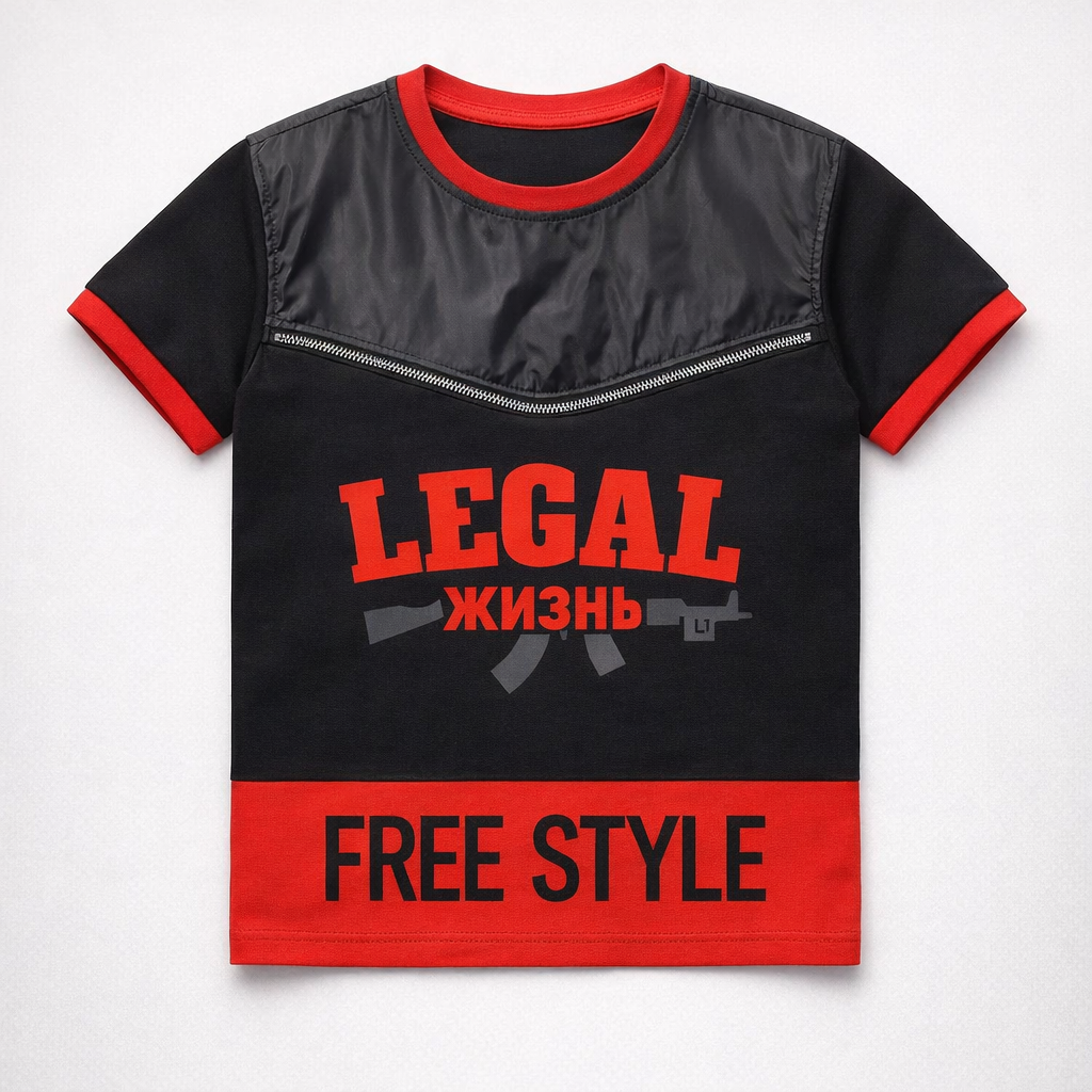 تیشرت پسرانه مدل LEGAL طرح Freestyle
